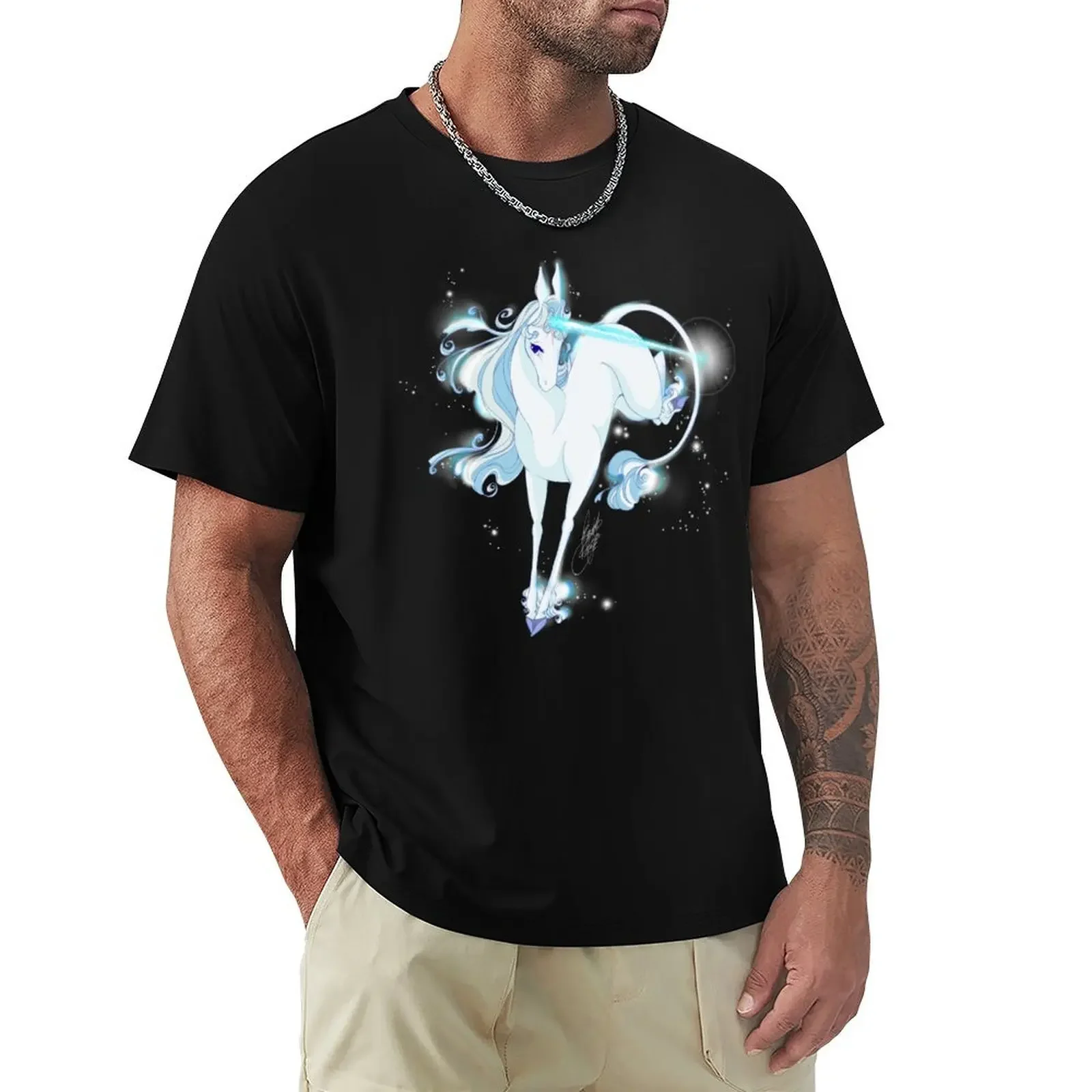 The last Unicorn - Try to go home - Glimmer Version T-Shirt plus size clothes customizeds t shirts for men cotton