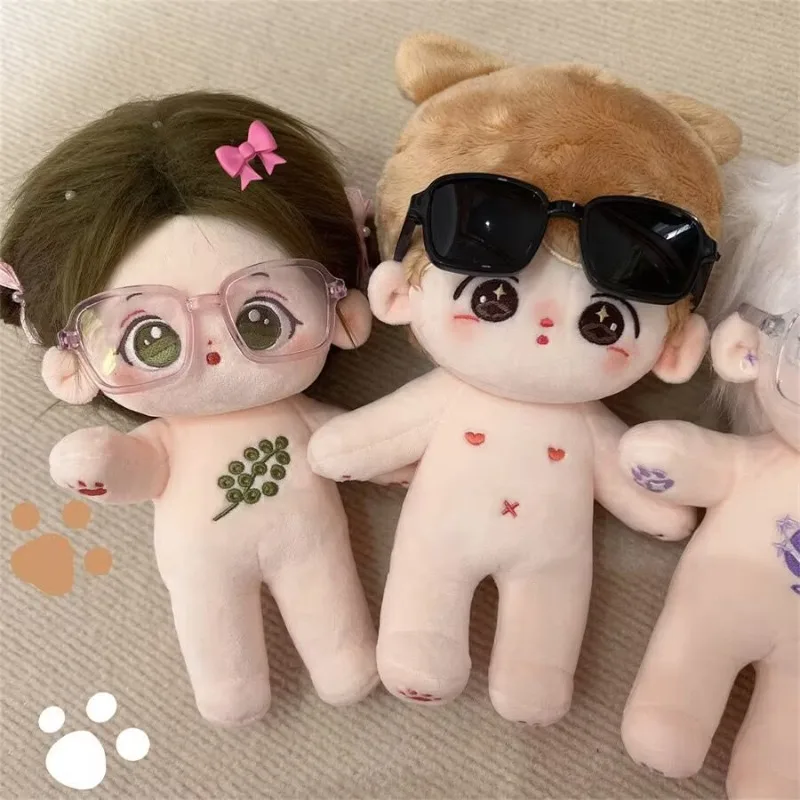 Fashion Doll Glasses High Quality Mini Toys Cute Eyeglasses Square Frame 20cm Cotton Dolls Cool Idol Star Accessories Decoration