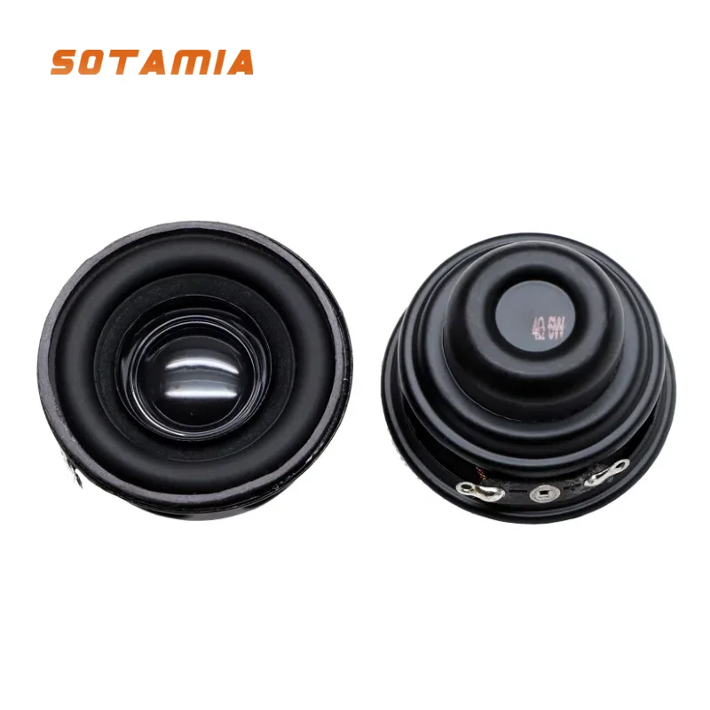 

SOTAMIA 2Pcs 1.5 Inch Mini Subwoofer 4 Ohm 6W 40mm Rubber Edge High Cup Cap Inner Magnetic Speaker Home Theater Small Speaker