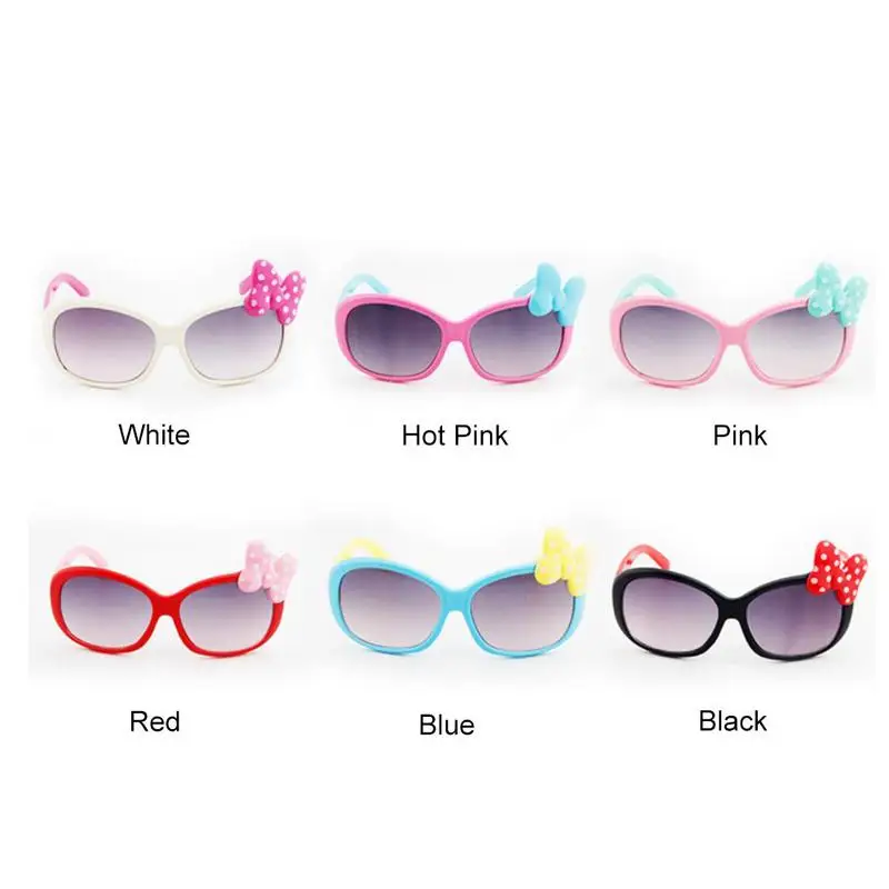 Kids Sun Sunglasses With Bow Design Children Glasses Trendy Girls Cartoon Eyeglasses Shades Driver Anti-Glare Boys Sunglasses