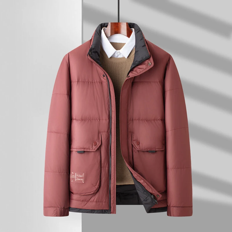 

2025 Autumn Winter Men's Casual Duck Down Jackets Youth Outwear Loose Windproof Warm Lightweight Puffer Coat Padded Top Clothing