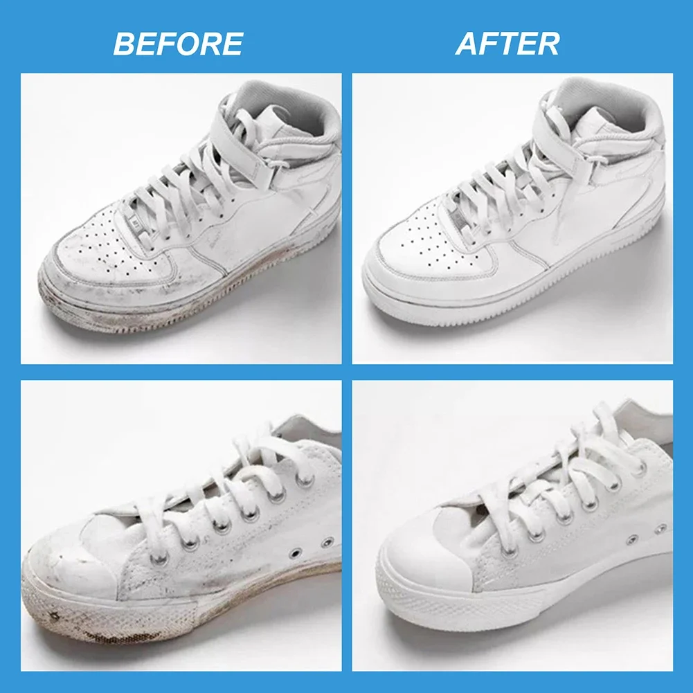 30/100ml Shoes Whitening Kit with Tape & Brush Shoes Whitener Multifunction White Shoe Cleaning Agent for Canvas Fabric