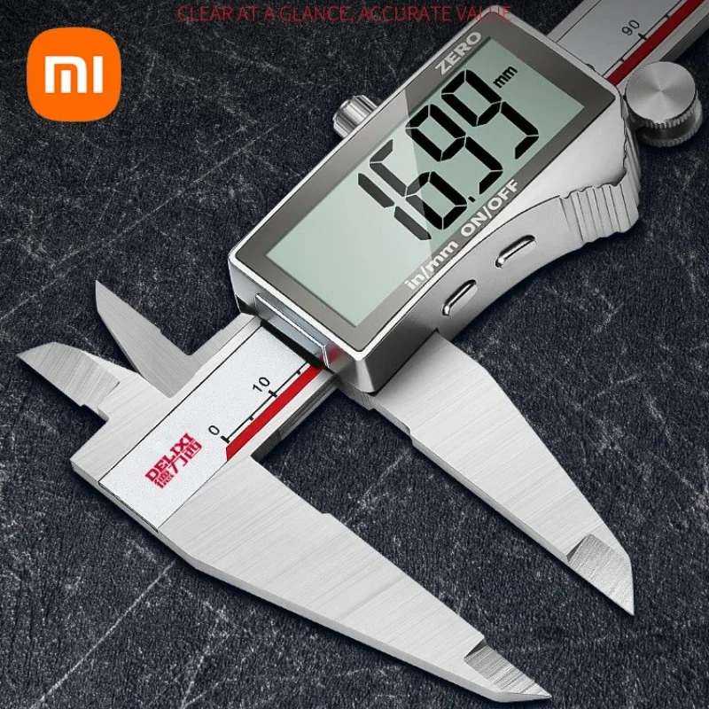 Xiaomi Delixi Digital Metal Caliper Stainless Steel Vernier Calipers Electronic Micrometer Ruler Measuring LCD Gauge Instrument