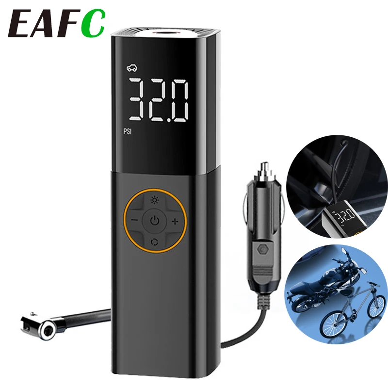 EAFC 12V Wired Car Air Compressor 150PSI Smart Digital Car Tire Air Pump Suitable for Car Motorcycle Bike Tire Ball Air Pump