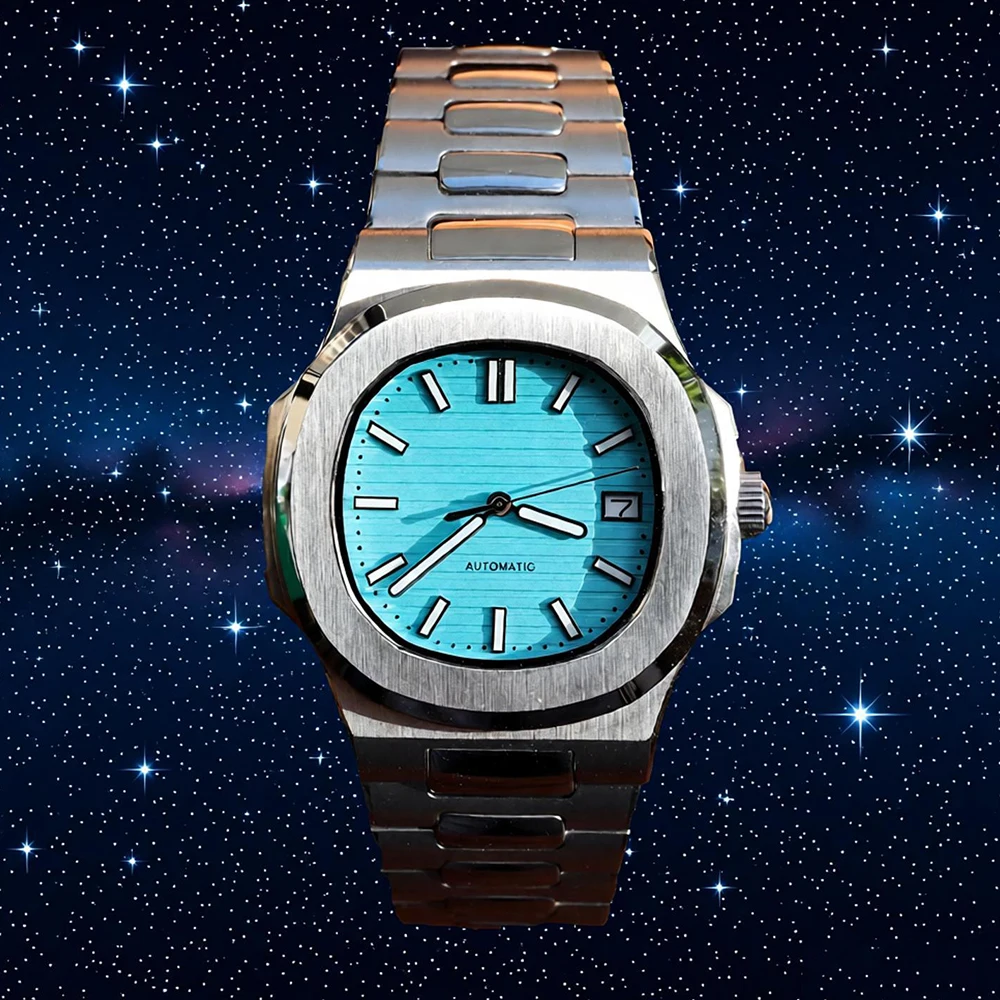 Reloj NH35 para hombre, esfera con logotipo personalizado, reloj mecánico de acero inoxidable para hombre, reloj resistente al agua compatible con reloj con movimiento NH35