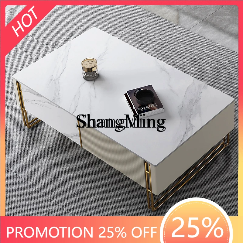 

CL modern simple rock slab coffee table light luxury living room tea table TV cabinet combination home