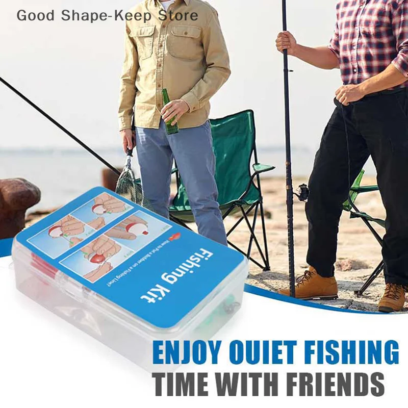 24Pcs Emergency Fishing Kit Portable Mini Tackle Box with Cutters Floats Sinkers for Bass Kayak Fishing Tackle view 2