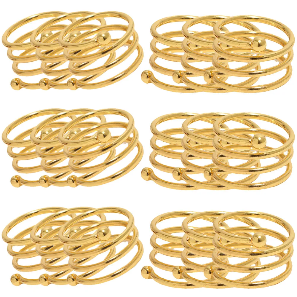 

24 шт. Изысканные спиральные кольца для салфеток, элегантный декор для стола, золотые металлические креативные застежки для ужина, вечеринки, банкета