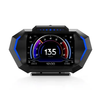 OBD+GPS Head Up Display HUD P24 Car OBD HUD On Board Computer Digital Speedometer Water Temperature Fuel Consumption Inclinometer