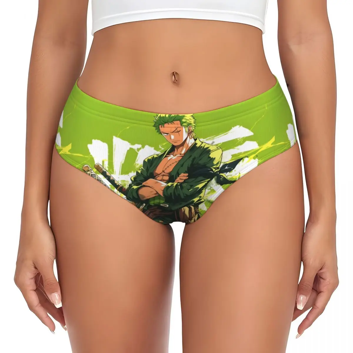 

Custom One P-Pieces Zoro Cartoon Briefs Underwear Womens Breathable Stretch Panties