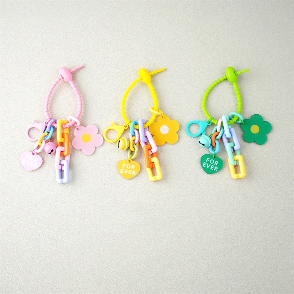 1Pcs Candy Color Plastic Sunflower Keychains Bag Pendant Fashion Acrylic Car Key Rings Headset Case Decorations Accessories