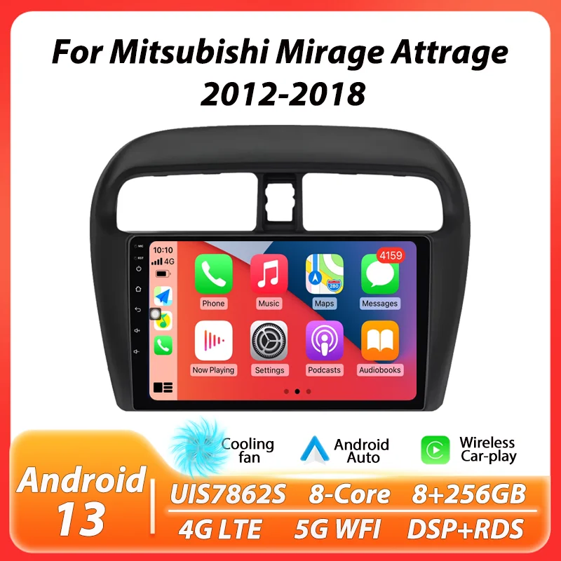 

MEKEDE 9inch Wireless Carplay Auto Car Radio For Mitsubishi Mirage Attrage 2012 - 2018 Multimedia Player Navigation GPS Stereo