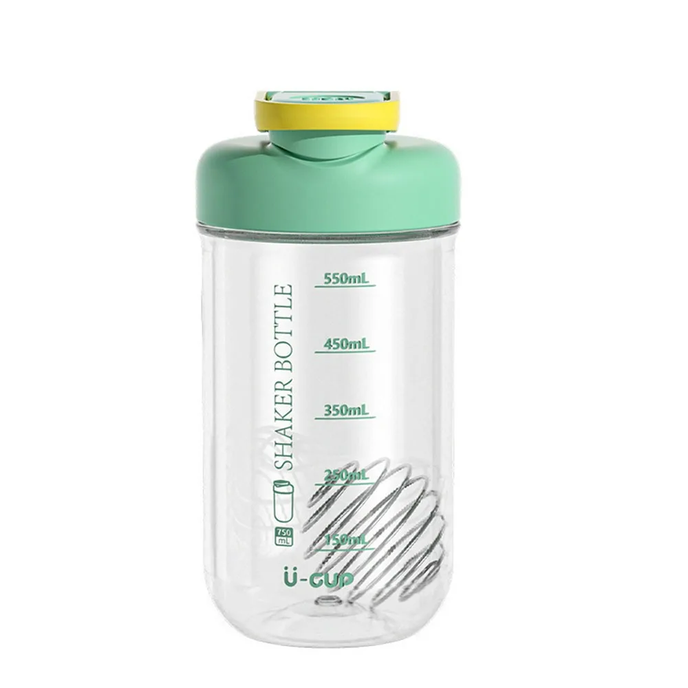 

High Beauty Plastic Sports Water Cup Clear Scale Fall Proof Stirring Cup with Handle Leakproof Shaking Bottles for Home
