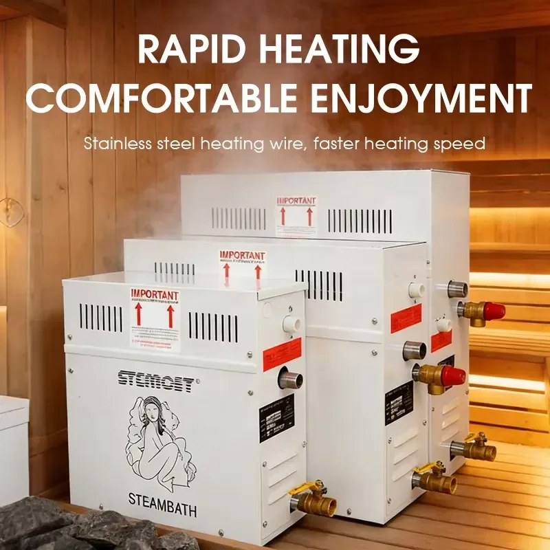 3KW 4.5KW 6KW 9KW Stainless Steel Sauna Steam Generator with Wet Steam and Computer Control Panel for Hotel Use CE Certified