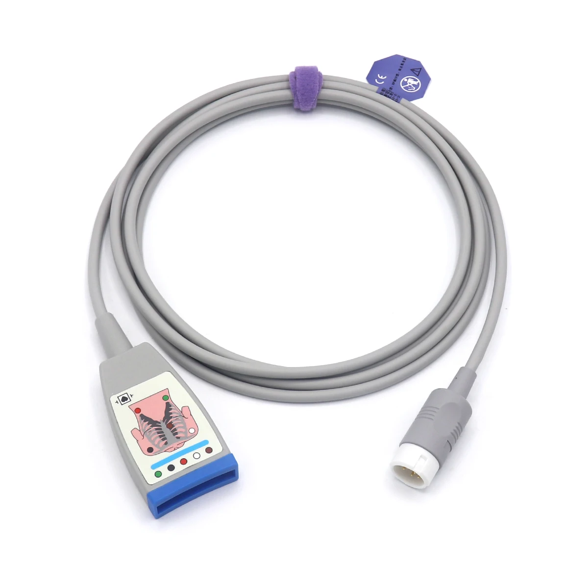 Compatible 12-Pin AHA 5-Lead ECG Main Cable M1668A M1669A Medical TPU