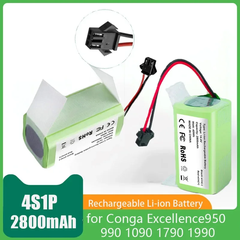 Cecotec-conga 1290, 1390, 1490, 1590,デラックスジェニオ370,gutrend echo 520, 2800mah,4s1p,18650, 14.4v用リチウムイオンバッテリー