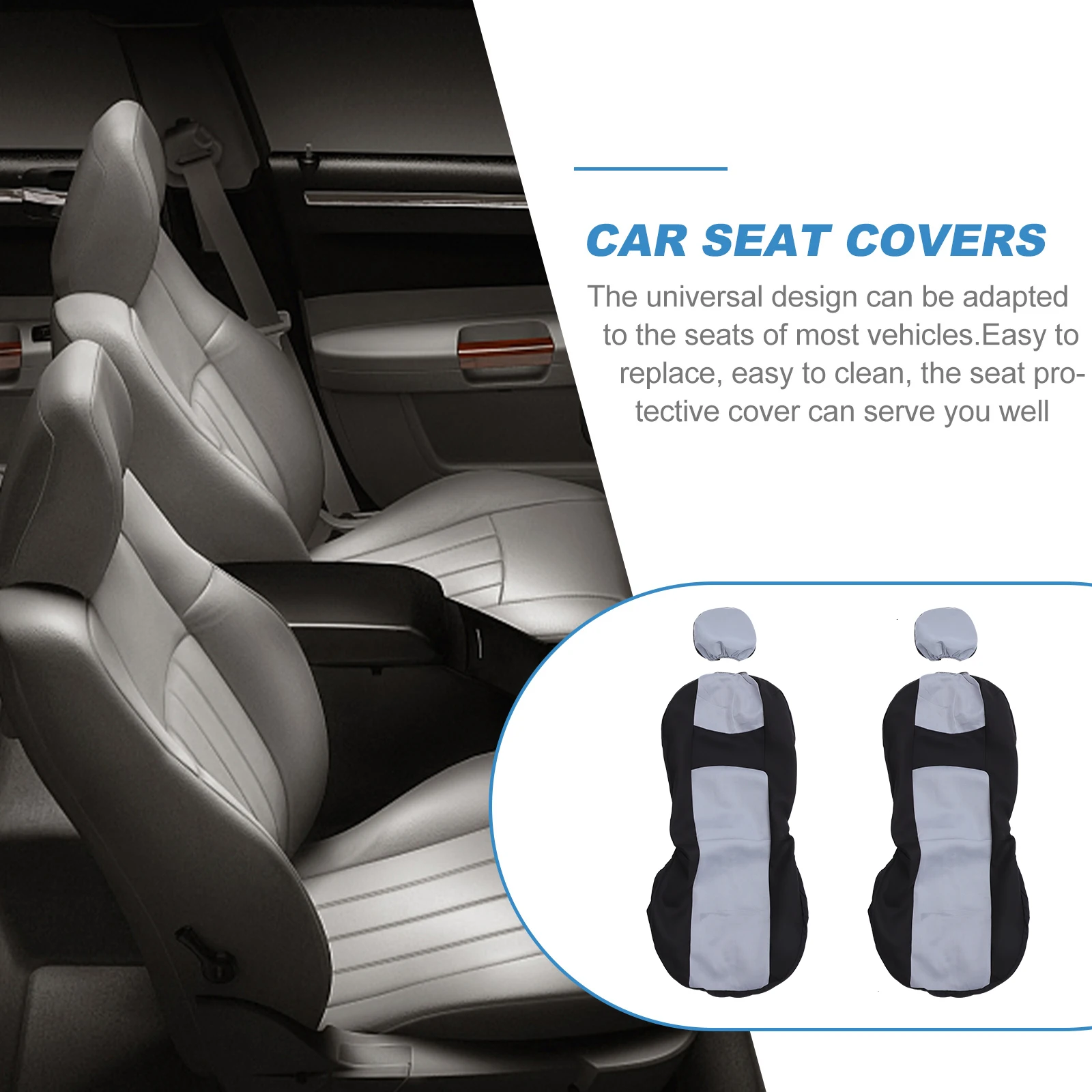 

4Pcs Car Seat Covers Luxurious Stitching High Durability Design Anti-Dirt Front Car Seat Cover Cover