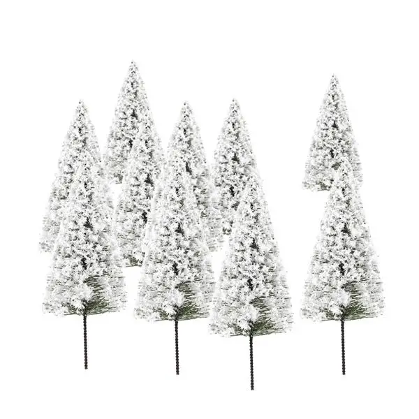 

10Pcs 1:100 Scale White Model Tree Scenery Railroad Layout Landscape Cedar Trees 10cm Christmas Party Decor Gift Kids Toys