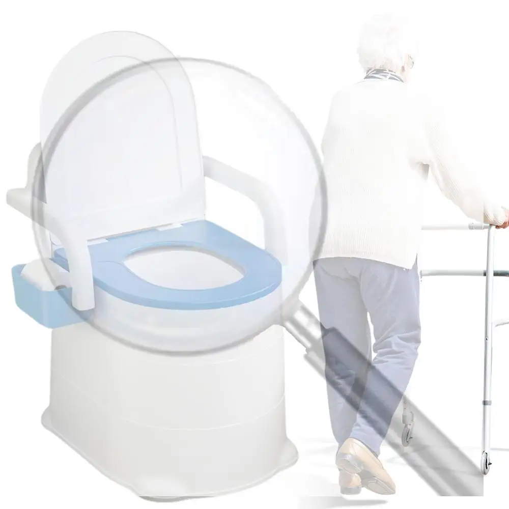 

Портативный прикроватный туалет-стул с подлокотниками для пожилых и людей с ограниченными возможностями