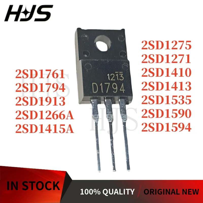 10PCS 2SD1410 2SD1535 2SD1415A 2SD1413 2SD1590 2SD1913 2SD1266A 2SD1761 2SD1275 2SD1271 2SD1794 2SD1594 TO-220F In Stock