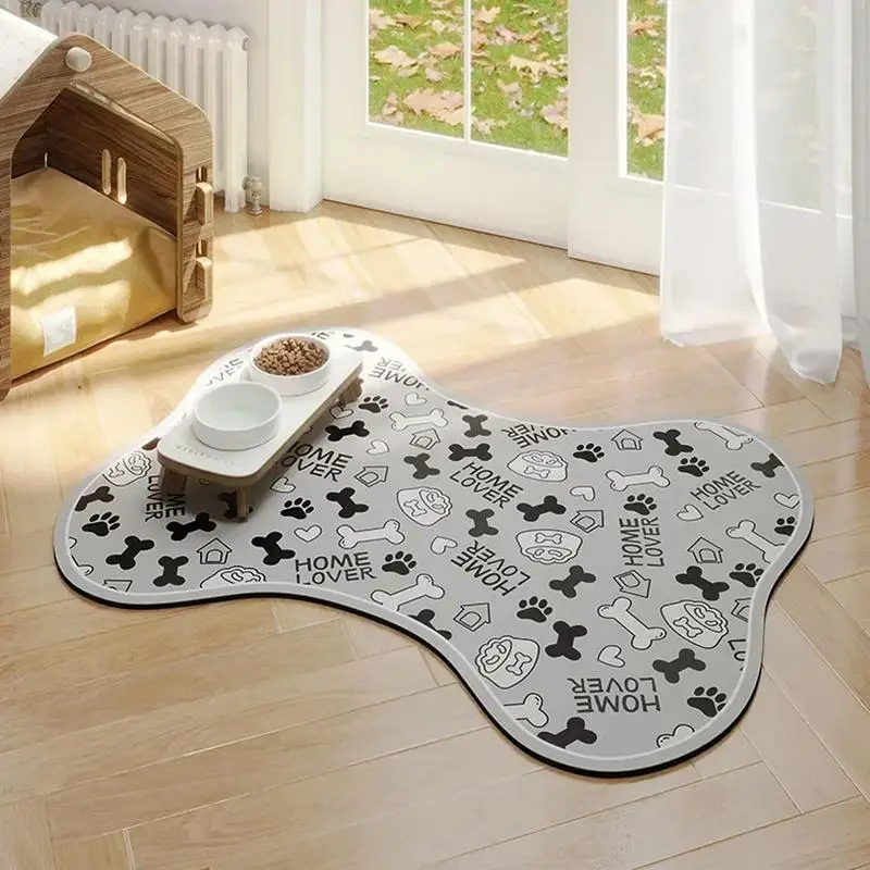 Dog Mat For Food And Water Non-Slip Cat Food Mat Quick Dry Water Dispenser Mat Dog Food Mats For Floors Waterproof Dog