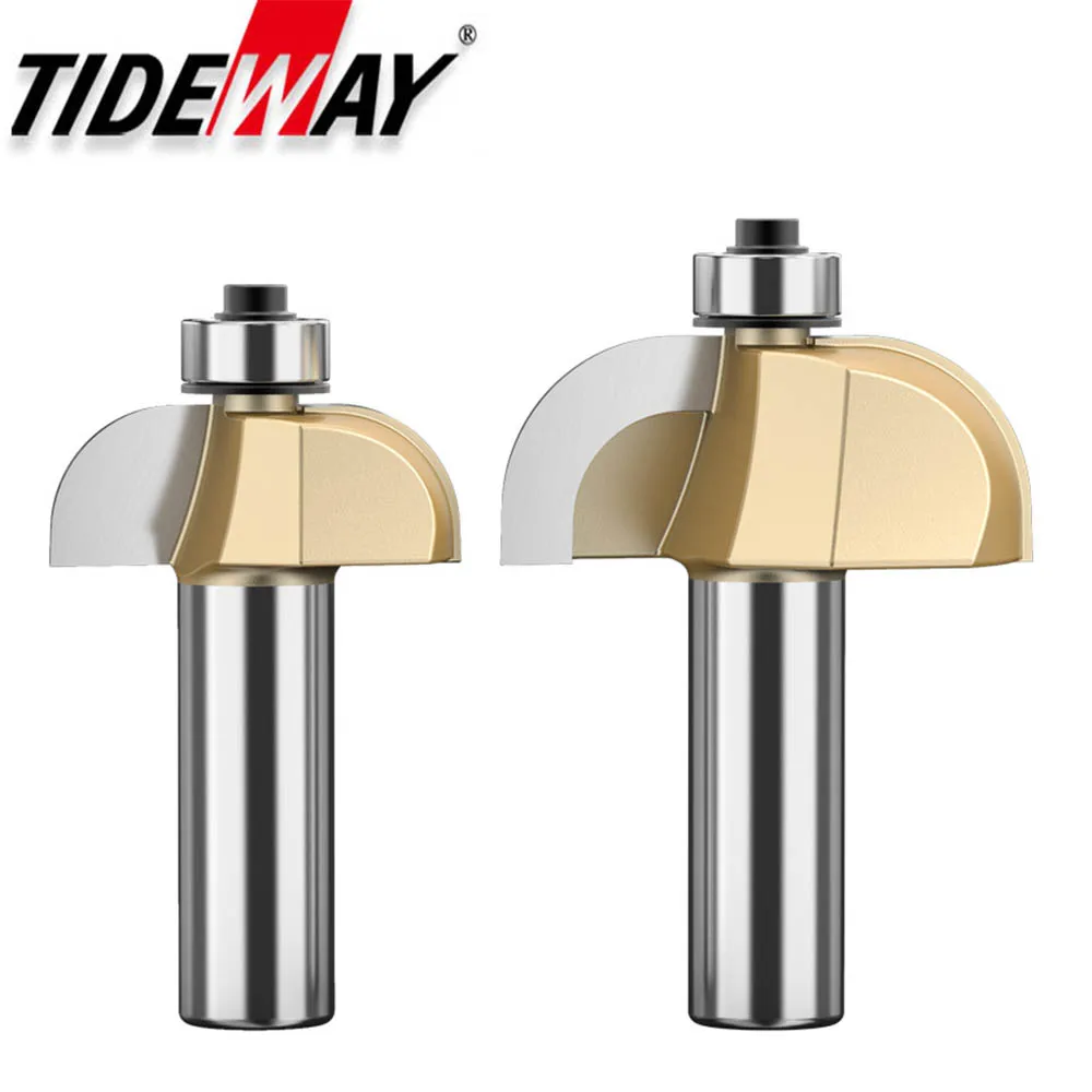 Tideway Professional Grade Chamfer Router Bit Tungsten Carbide Chamfering Milling Cutter Woodworking Tool Round Cove Bit Bearing