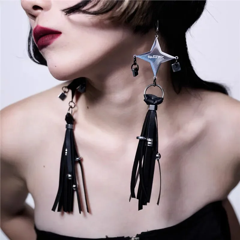 For Potato Bounty Hunter, Original Design Punk Overweight Premium Skinny Tassel Earrings