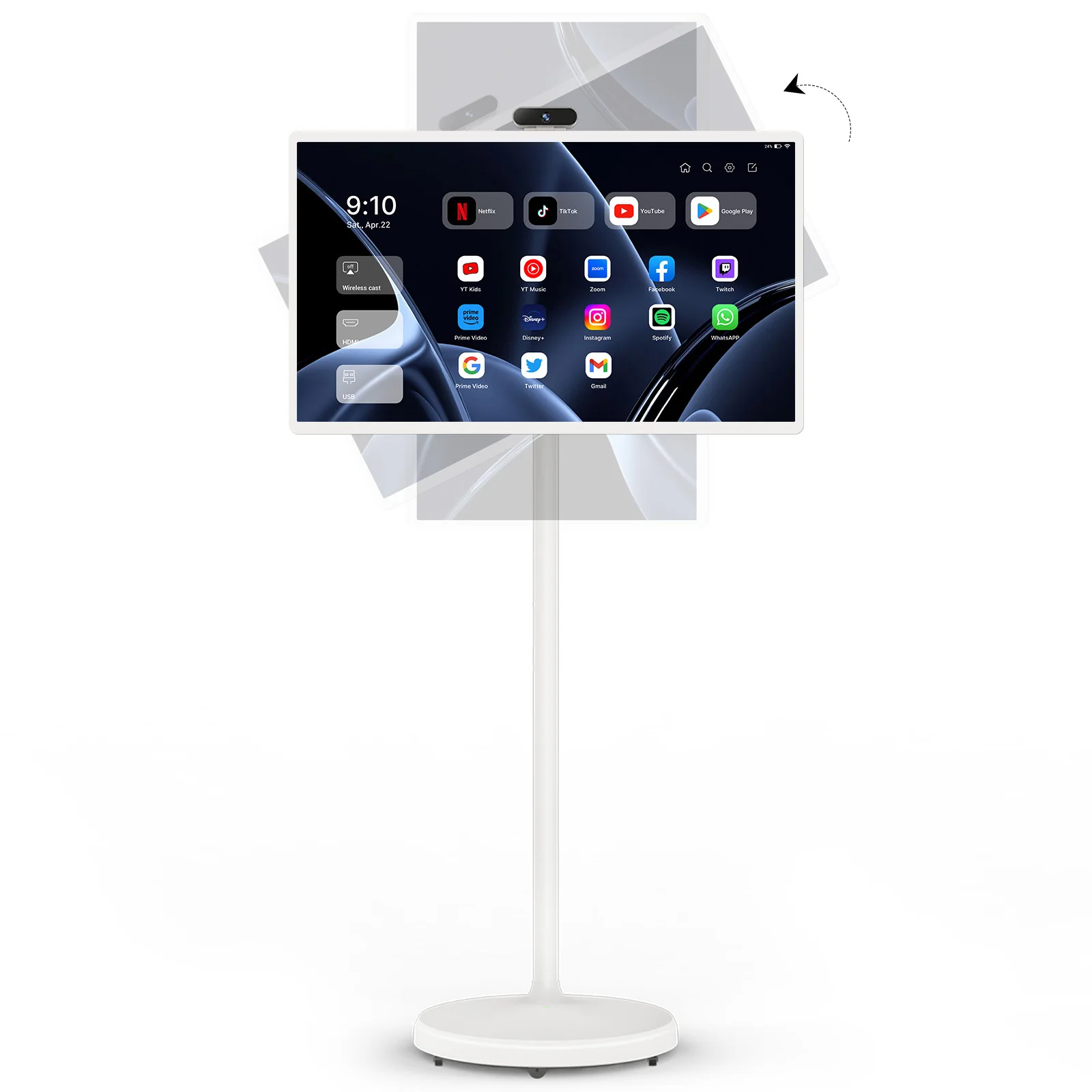 

32 Inch Battery-Power Android 13 Smart TV In-cell Touch Screen Gym Gaming Live Room Smart Interactive Displays Optional Camera