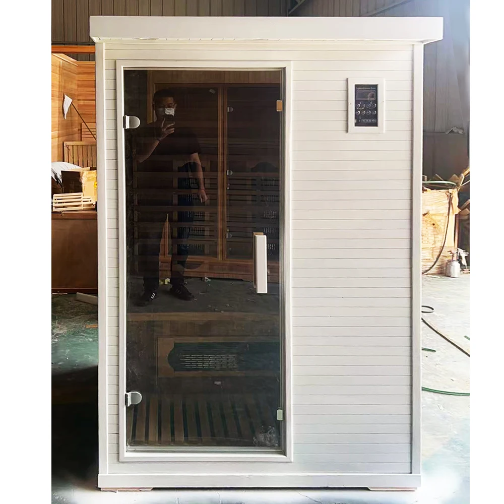 Compact Practical 2 Person Full Spectrum Hemlock Far Infrared Sauna For Household Private Home Health Care Leisure