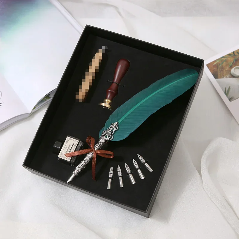 

Набор перьевых ручек, подарочный набор для каллиграфии в Англии, восковая печать, восковые перья, чернила для фонтана