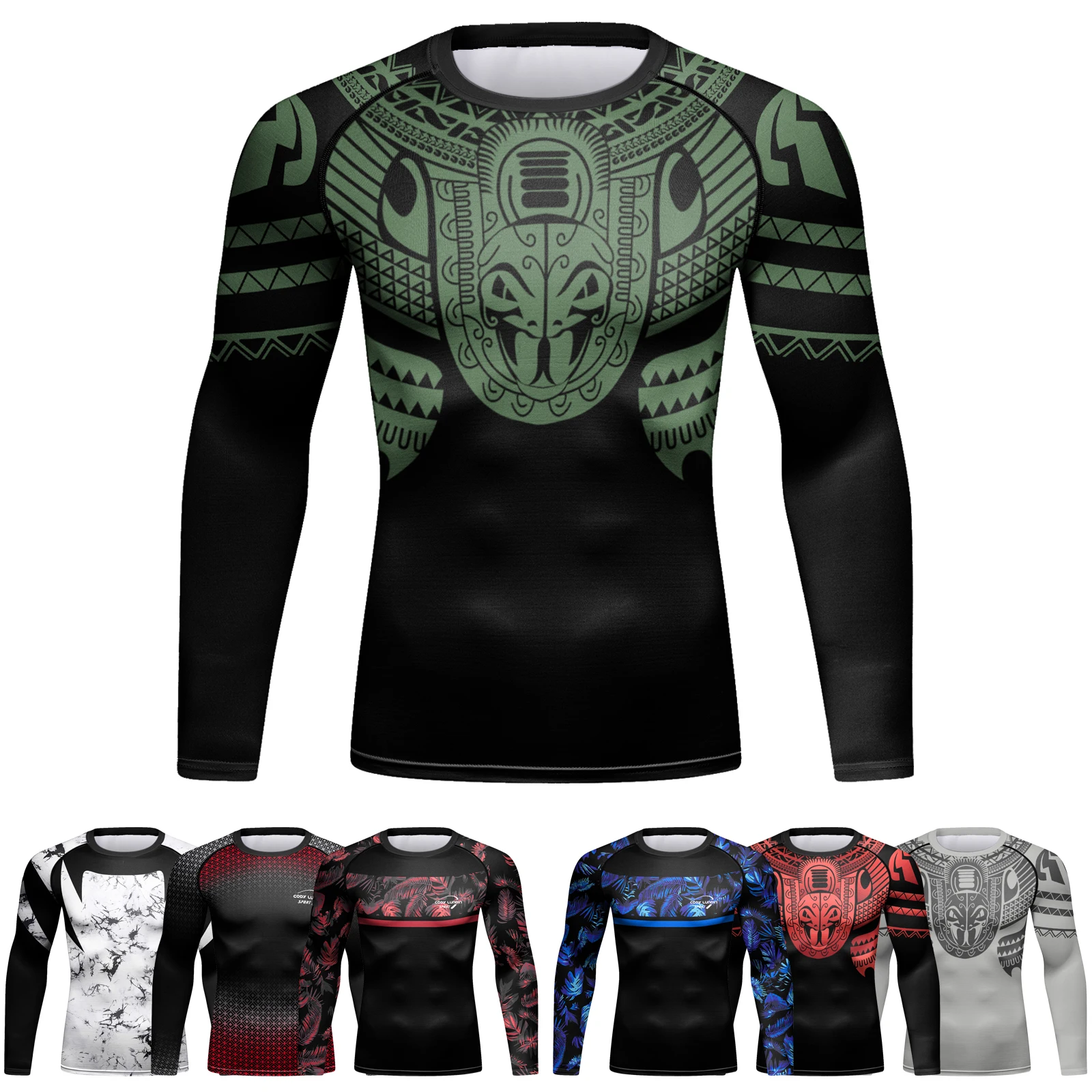 Men MMA Compression Shirts Mma Rash Guard Tops Rashguard Rash vest For Male Sport Running T-shirt Workout Bjj Boxing Clothing