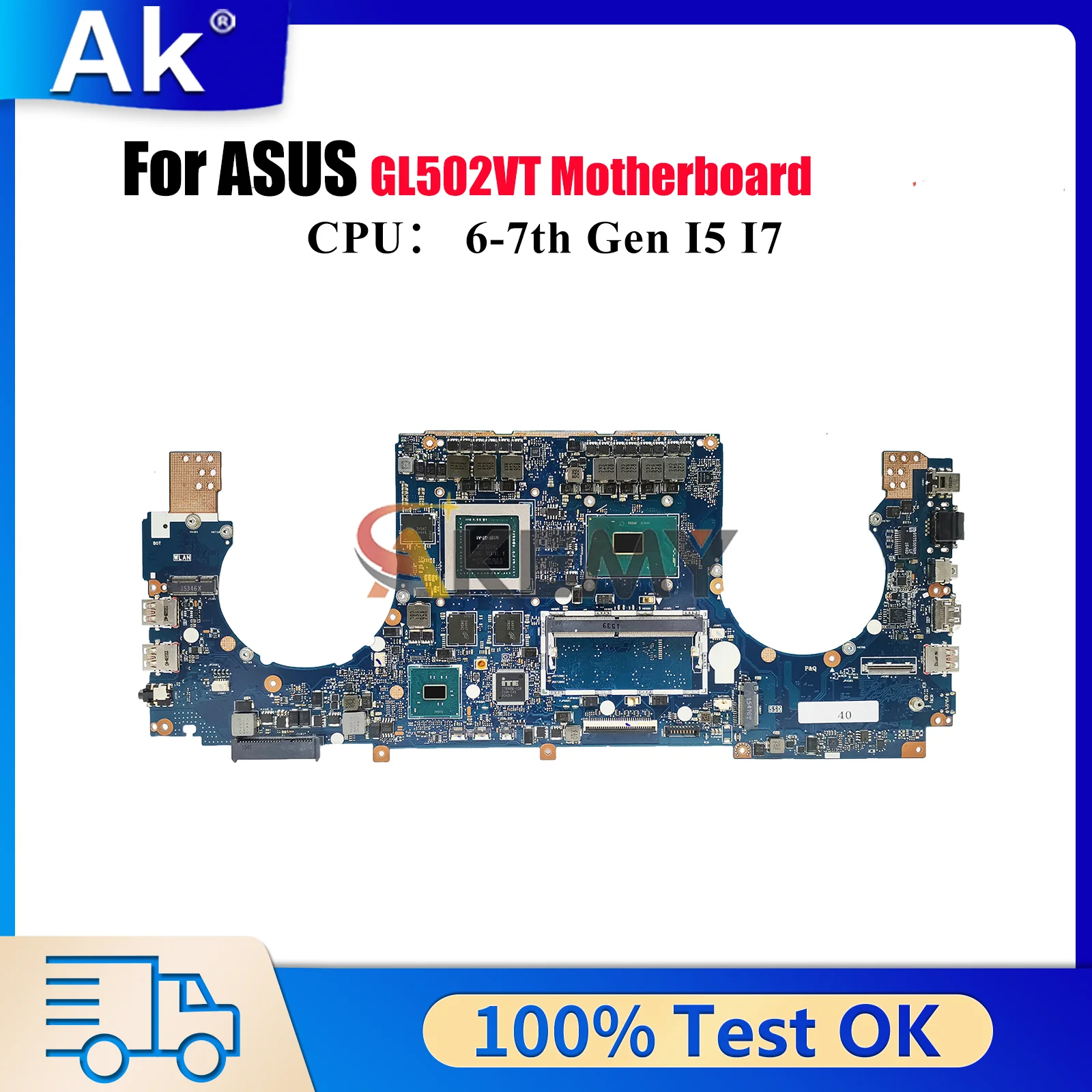 

GL502VT Laptop Motherboard For ASUS ROG Strix GL502VM GL502VMK GL502V Notebook Mainboard With I5 I7 CPU 100% tests OK fast ship