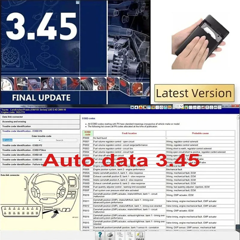 Auto.data 3.45 2023 New version Auto repair software Auto-data v3.45 car software update to 2014 year send by CD USB Flash disk