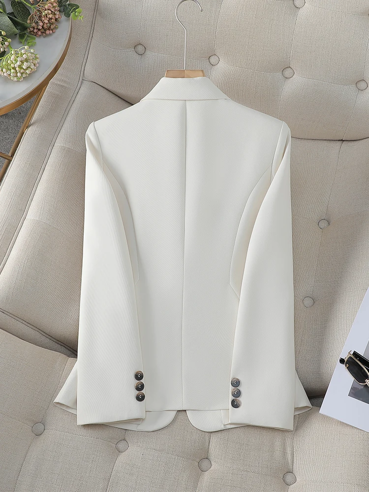 New Arrival Women Formal Blazer Ladies Beige Brown Black Solid Female Long Sleeve Business Work Wear Jacket For Autumn Winter