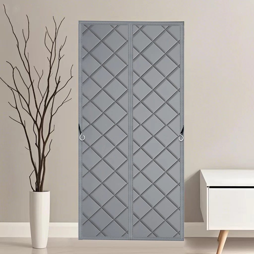 ستارة باب معزولة مغناطيسية شتوية، غطاء عازل للباب قابل للطي، ستارة باب قطنية عالية الجودة، مناسبة لغرفة المعيشة/