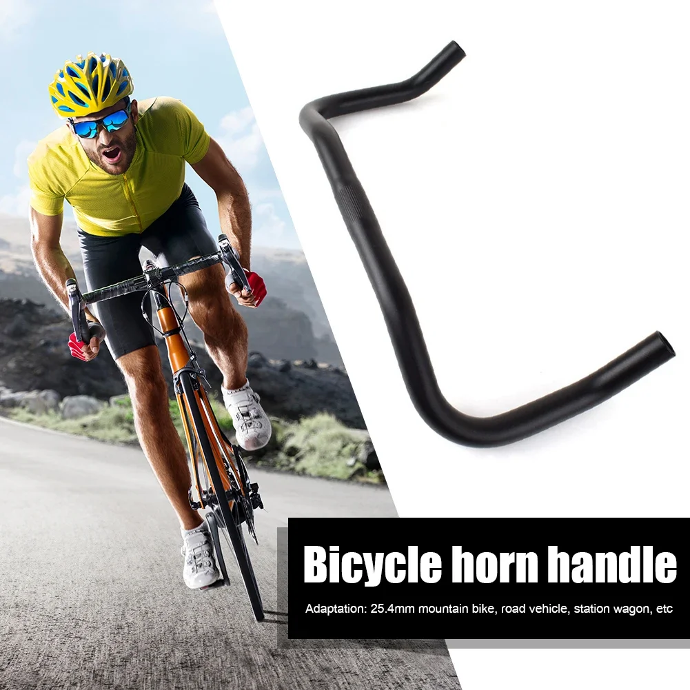 25.4mm 390mm Bullhorn Handlebar for Fixed Gear Mountain Road Bike Cycling Parts Aluminum Alloy Bicycle Handlebar Rest Bend Bar