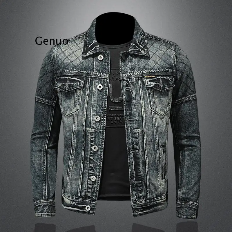 

2021 Spring Autumn High Quality Denim Jacket Men Casual Slim Coat