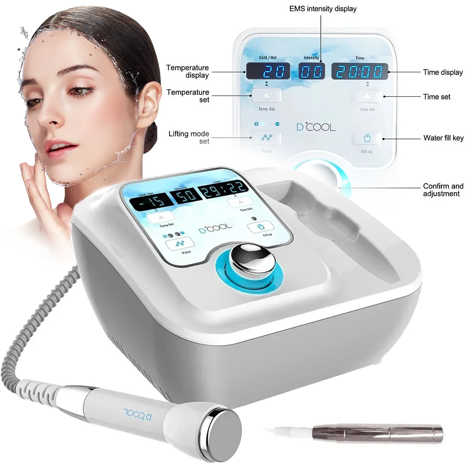 2026 NEW Dcool Portable Cool + Hot + EMS For Skin Tightening Anti Puffiness Facial Electroporation Machine Beauty Device