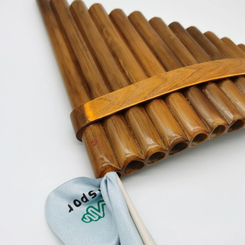 Handmade Pan Flute 15 Natural Bamboo Pipes Traditional Instrument Slippers R66E