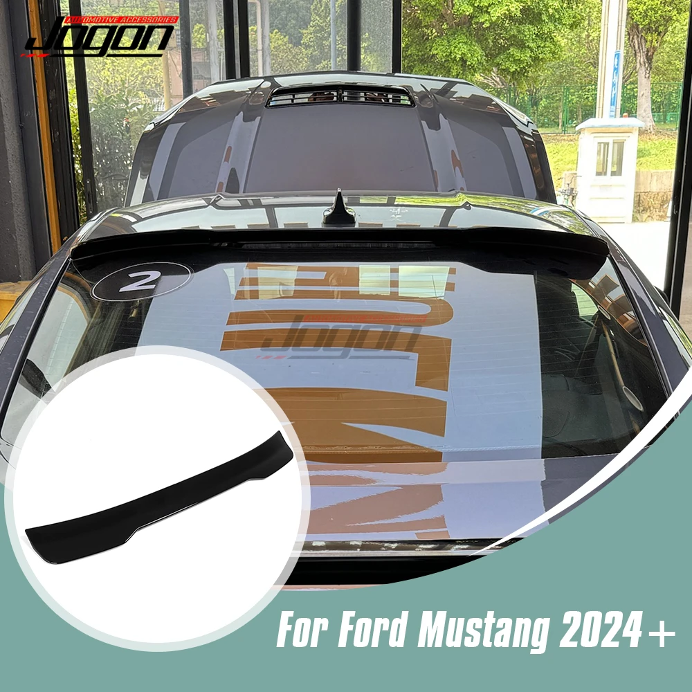 For Ford Mustang S650 GT Dark Horse 2024+ Bright Black Exterior Car Rear Trunk Roof Sport Spoiler Wing Cover Trim Accessories