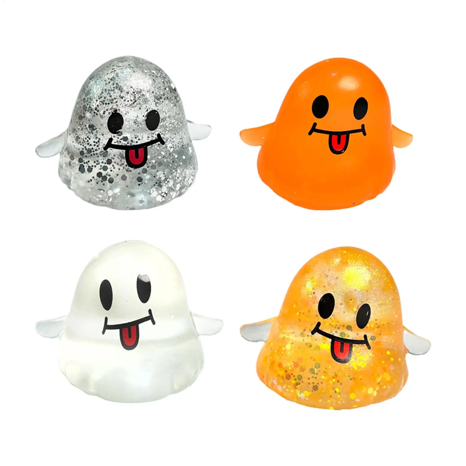 4 Uds juguetes antiestrés fantasma descomprimir juguete sensorial suave Fidget Squeeze lindo para adultos adolescentes niños niñas niños regalos de Halloween
