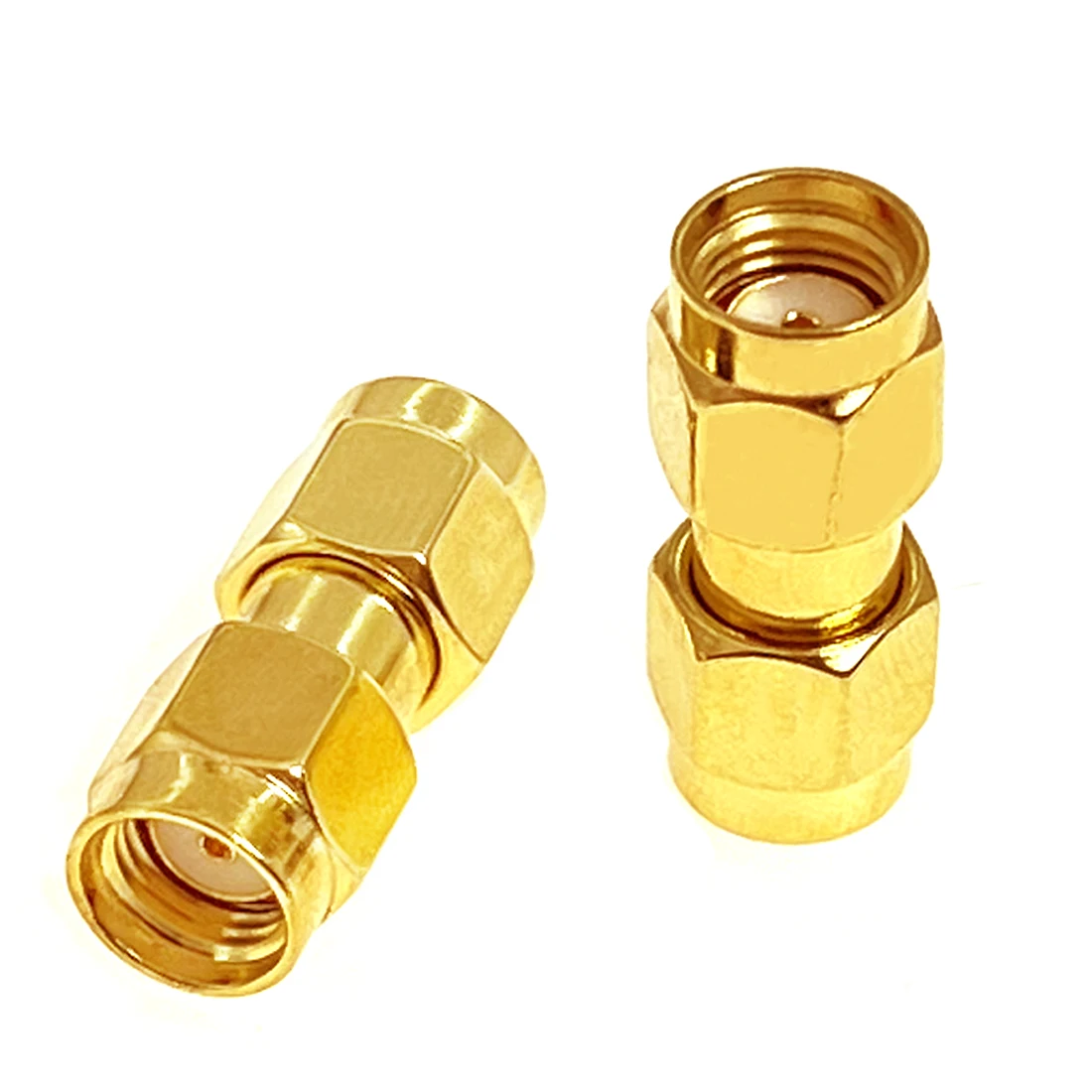 1pc Reverse RP SMA  Male Plug to RP SMA Male Inner Hole RF Coax Adapter Coupler Straight Goldplated Wholesale for WIFI New