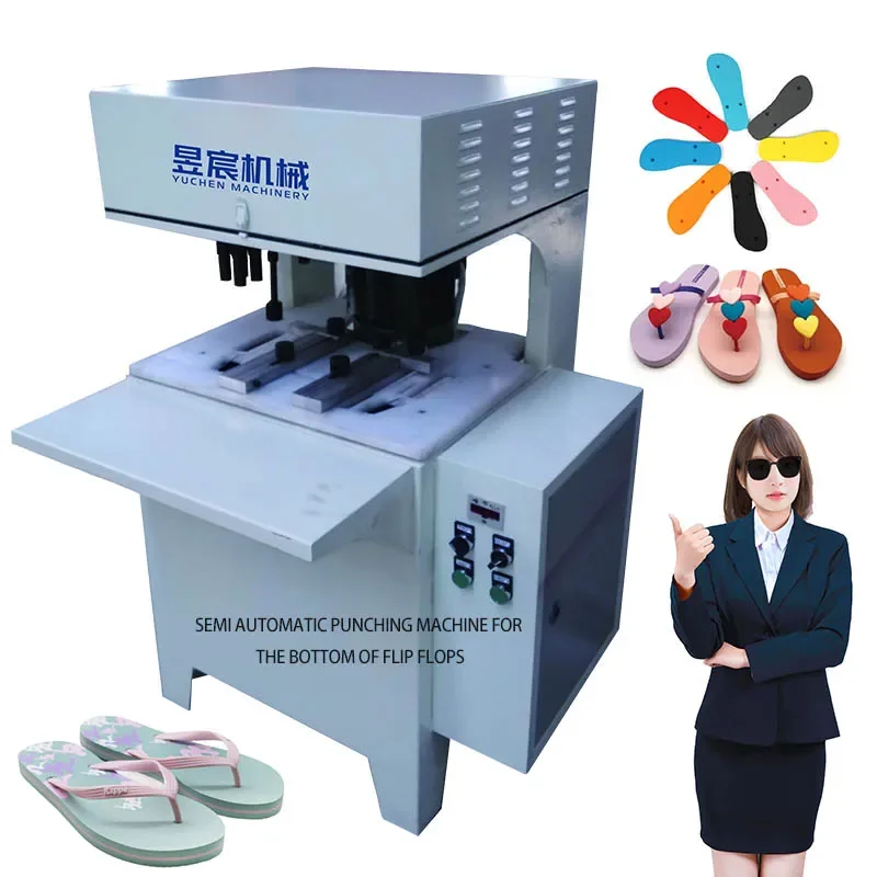 Semi automatic Flip Flop Sole Drilling Holes Making Machine Flip Flop Maker Machine