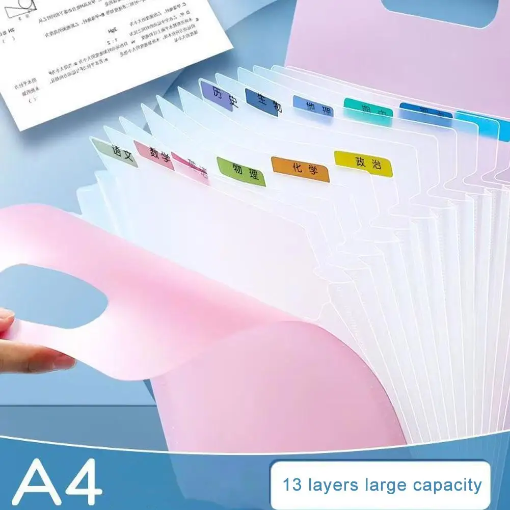 1PCS Portable Storage Bag Folder Multi-Layer Large And Holder Bag Test Capacity Office Paper Supplies Organ Study P9W3