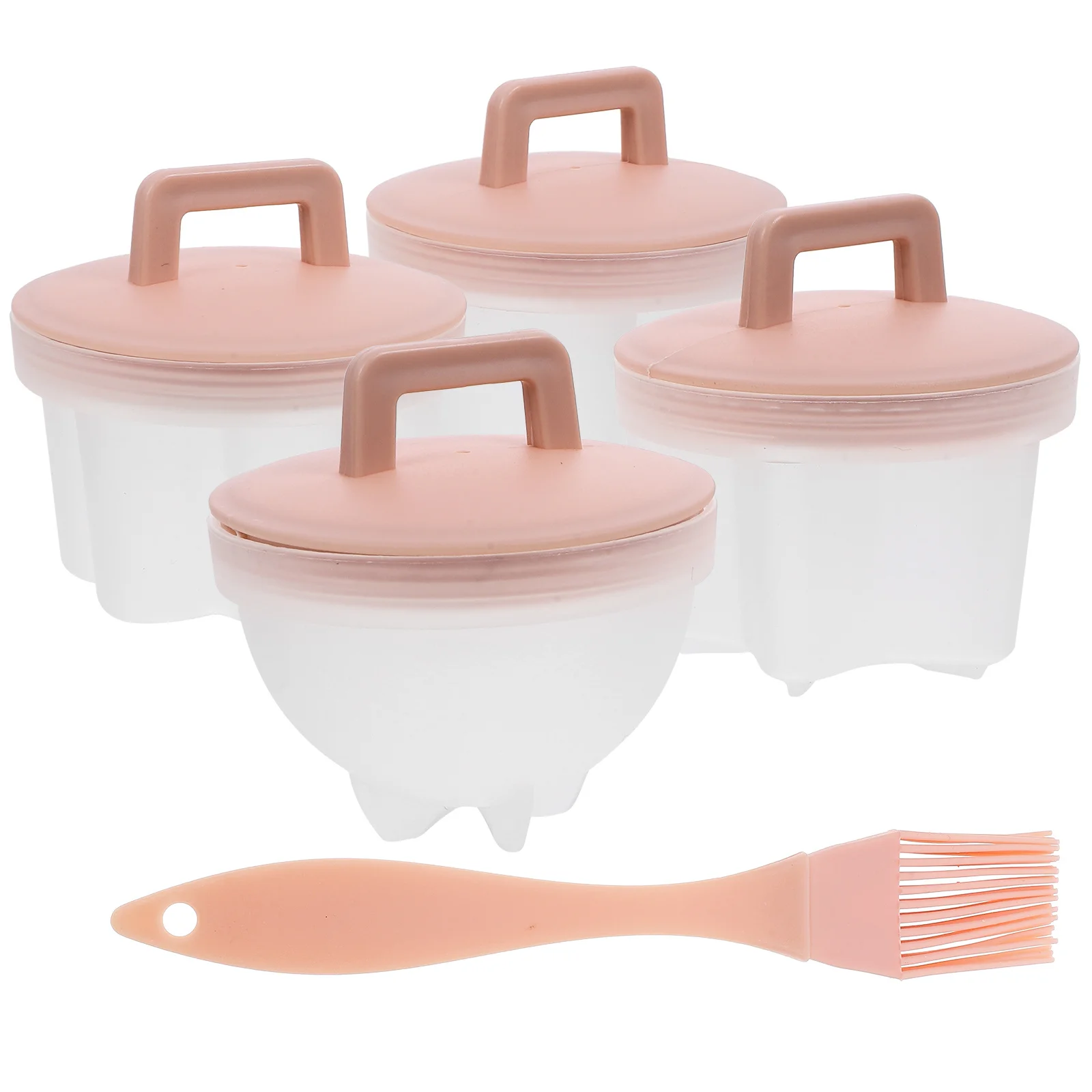 

4Pcs Steamed Egg Cup Set Strong Poaching Mold for Water Cooked Eggs Dishwasher Safe Family Breakfast Solution Microwave