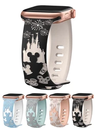Strap For Apple Watch Band 45mm 44mm 42mm 46mm 49mm 41mm 40mm Silicone Engraved Bracelet Correa Series 10 8 9 7 SE 6 5 4 Ultra