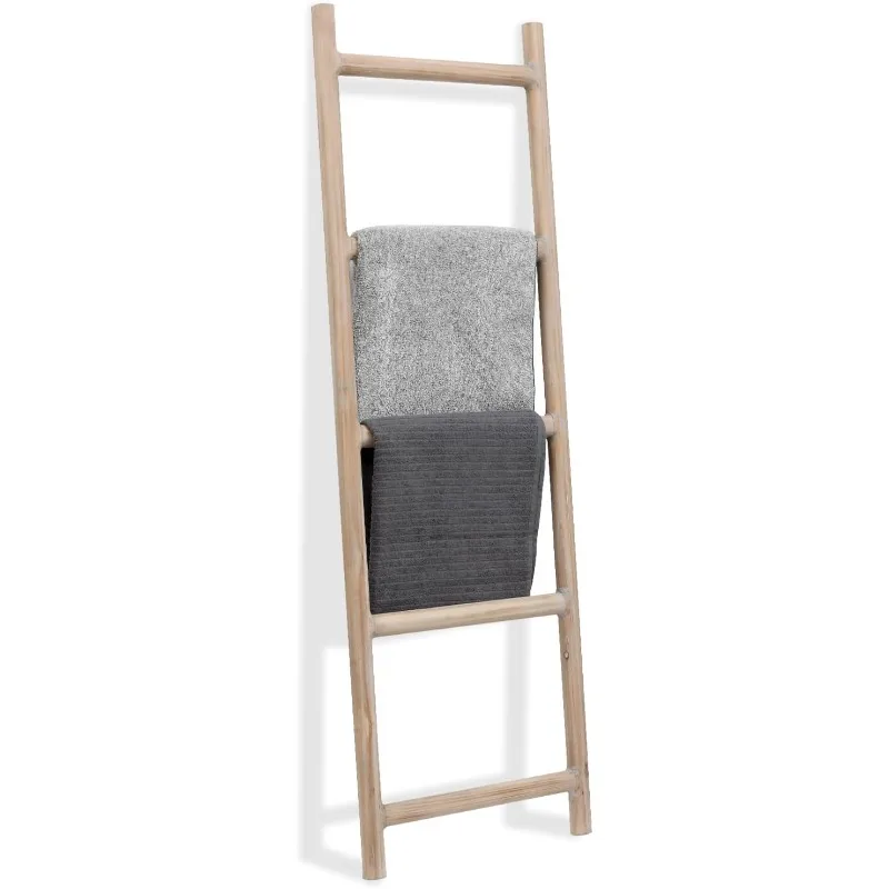

Fully Assembled 5ft Wood Blanket Ladder Living Room Decorative Wall Leaning Farmhouse Quilt Display Holder Rustic Wooden To