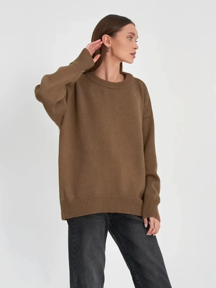 

Autumn Winter Women's Knitted Sweater Wool Mohair Thin Jumper Oversize Basic Pullover Women Vintage Sweaters for Women Clothing