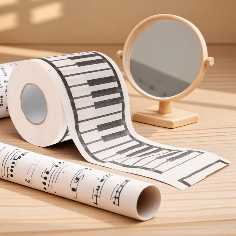 

1 Roll Piano Toilet Paper Printed Bathroom Tissue Soft Decorative Music Theme Napkin for Lovers Toilet Papers