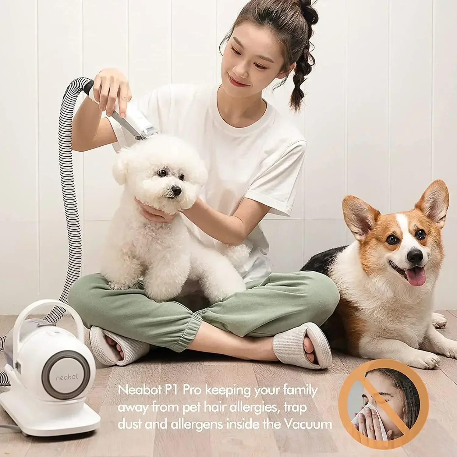 Neakasa P1 Pro Pet Grooming Kit & Vacuum Suction 99% Pet Hair Professional Grooming Clippers with 5 Proven Grooming Tools